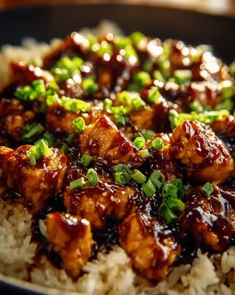 Delicious Honey BBQ Chicken garnished with herbs on a white plate
