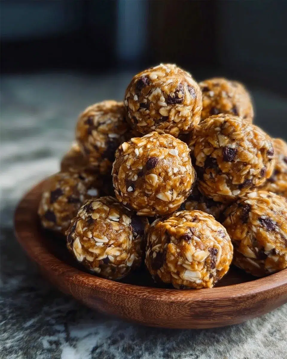 No-Bake Peanut Butter Energy Bites 1 No-bake peanut butter energy bites with oats and chocolate chips