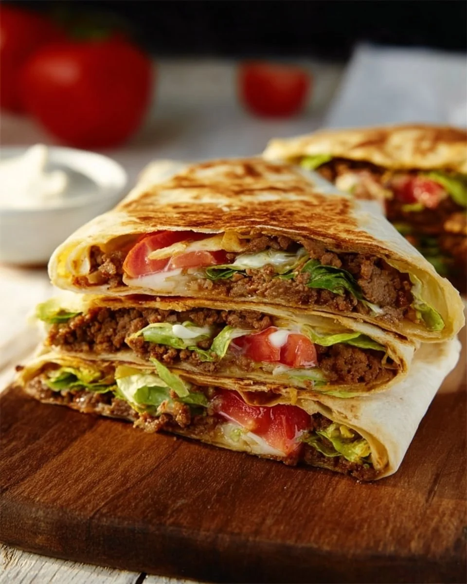 Paleo Crunch Wrap Supreme 1 Delicious Paleo Crunch Wrap Supreme filled with fresh vegetables and protein.
