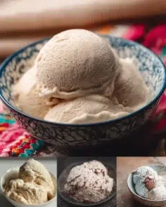 A bowl of delicious protein ice cream topped with fresh fruits