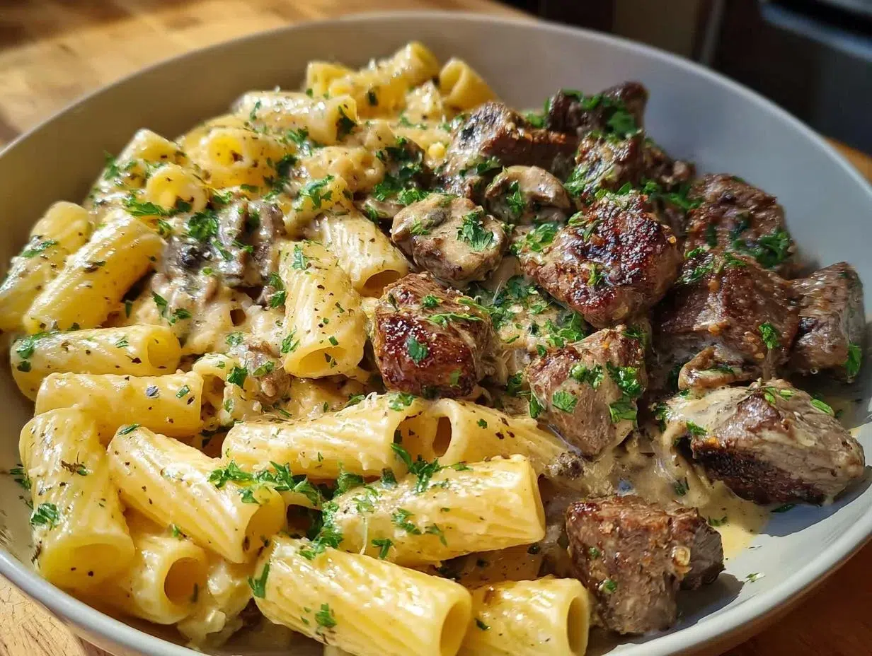 Close-up showing texture, garnish, and plating details