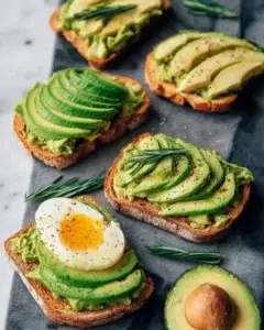 Creamy smashed avocado on toasted bread - a delicious avocado toast recipe
