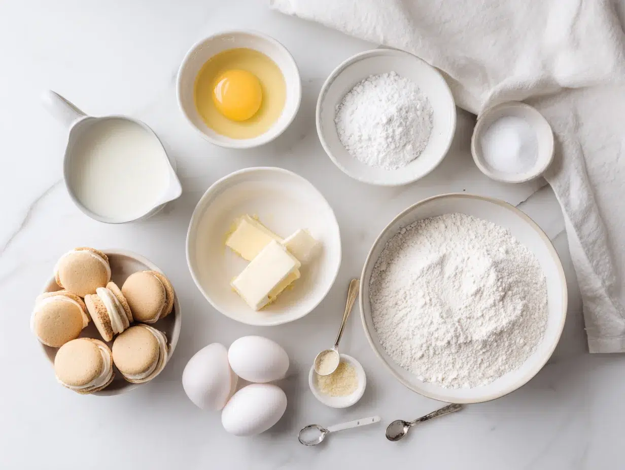 All ingredients measured and laid out on a cutting board