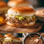 Big Mac Sloppy Joes with cheese and toppings on a plate