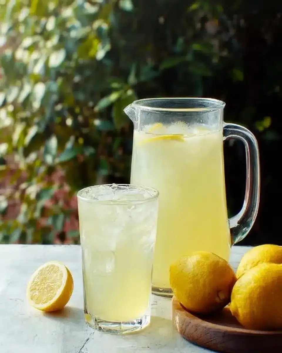 Bright and refreshing citrus lemonade served in a glass with lemon slices.