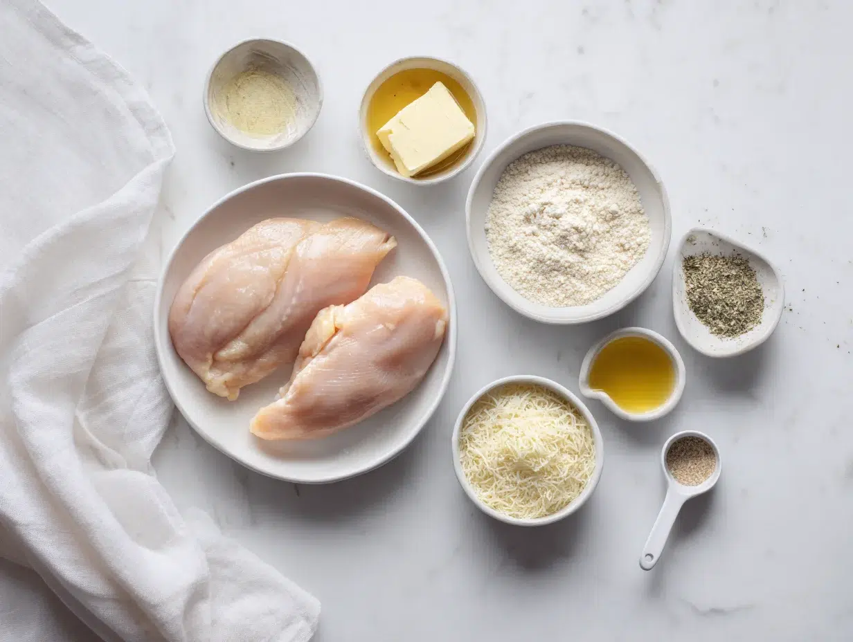 All ingredients measured and laid out on a cutting board