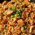 Delicious Chicken Ramen Stir Fry served in a bowl with vegetables