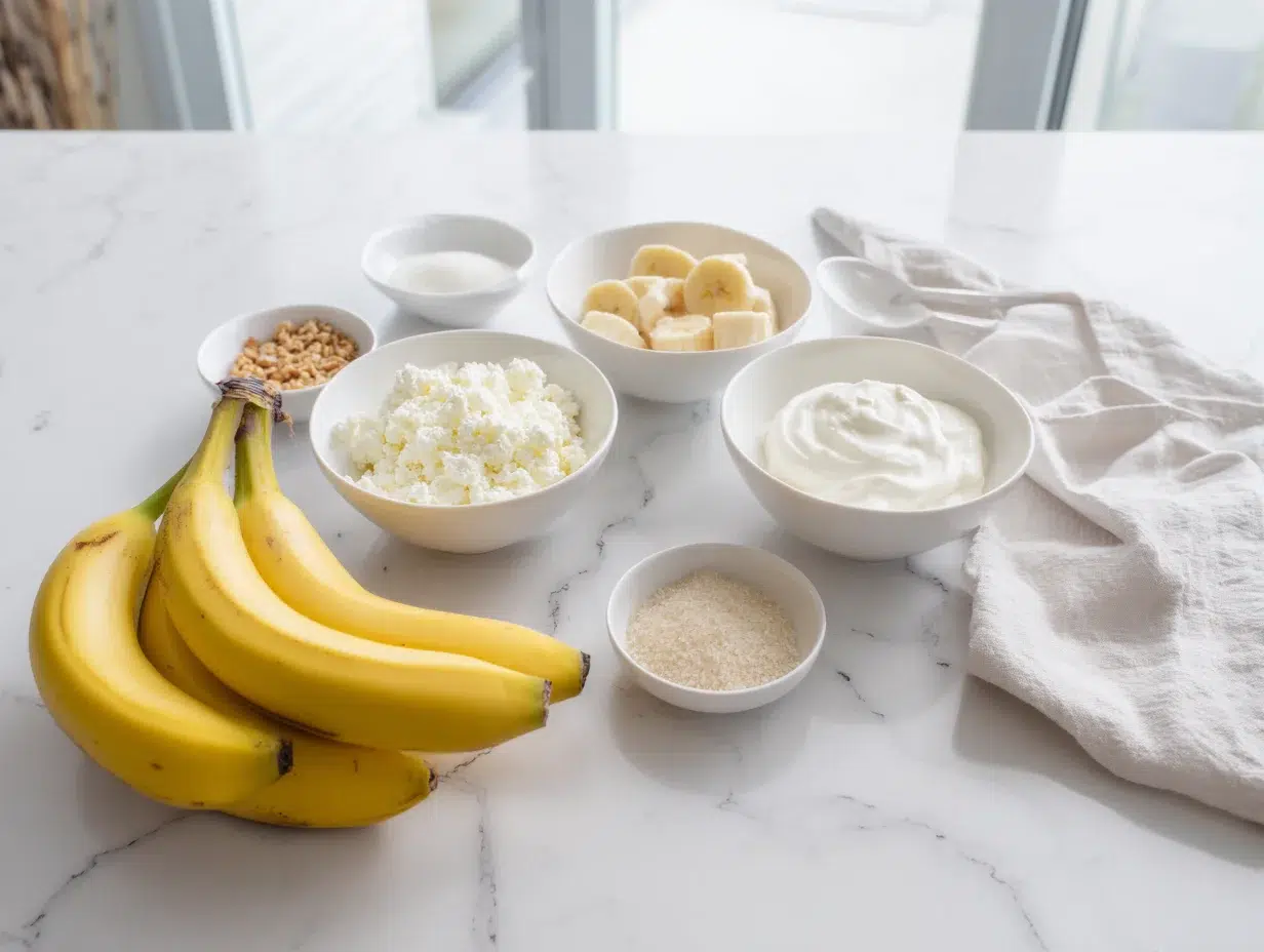 All ingredients measured and laid out on a cutting board