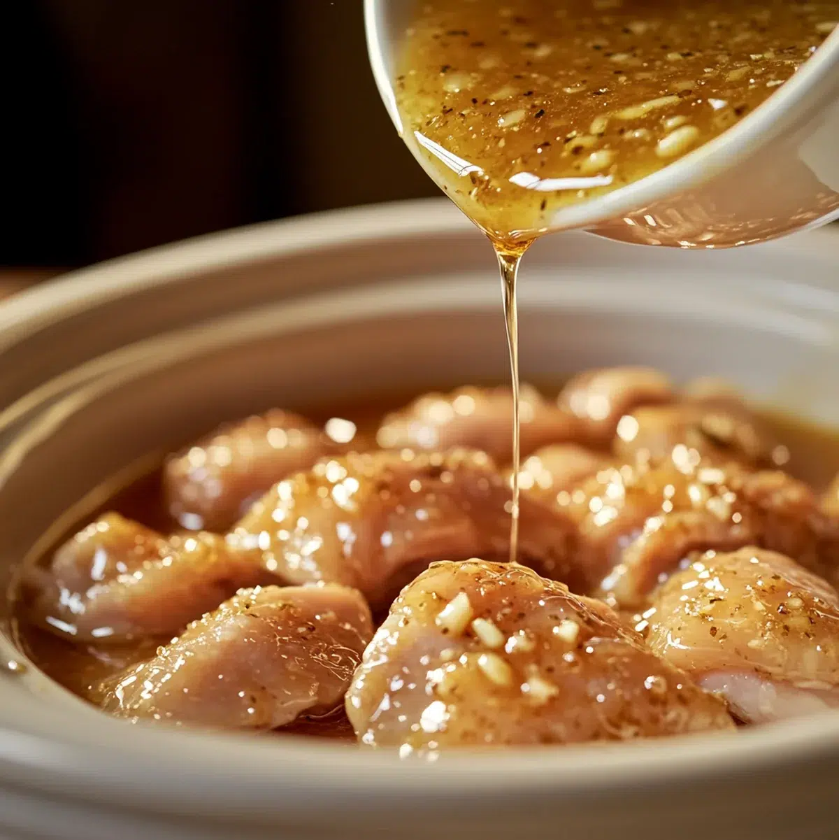Cooking process action shot showing preparation in the kitchen