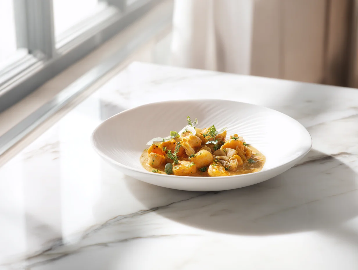 Juicy Coconut Chicken Curry 7 Curry De Poulet A La Noix De C Serving Plate