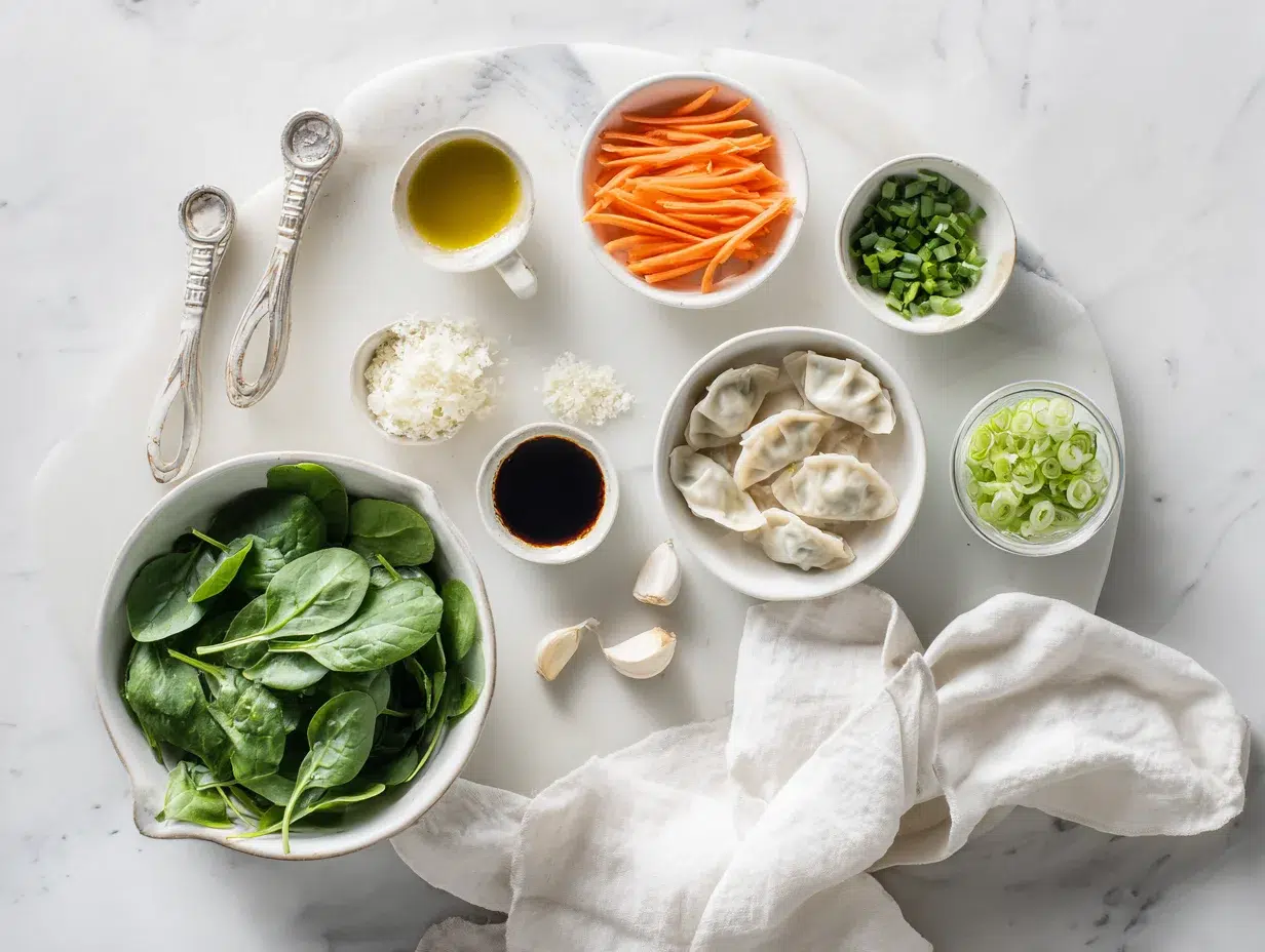 Easy Dumpling Soup: 5 Comforting Variations to Try 3 All ingredients measured and laid out on a cutting board
