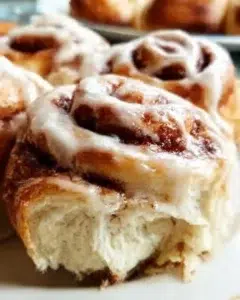 Homemade easy cinnamon rolls from scratch, soft and fluffy, ready to enjoy.