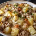 One-Pan Creamy Meat & Potato Skillet ready to serve