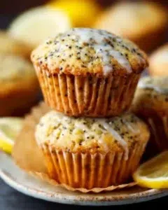 Delicious Lemon Poppy Seed Muffins with vibrant lemon zest and poppy seeds.