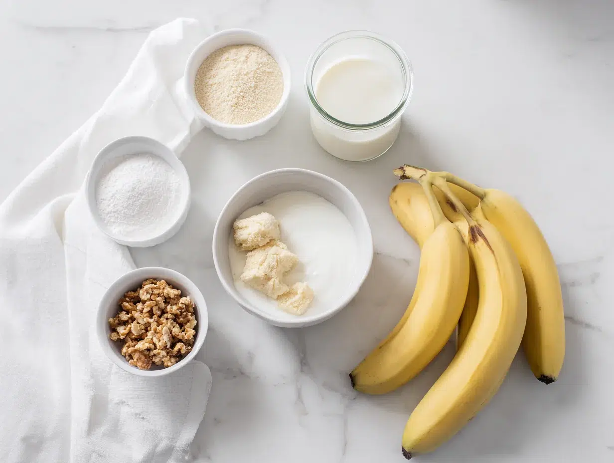 All ingredients measured and laid out on a cutting board