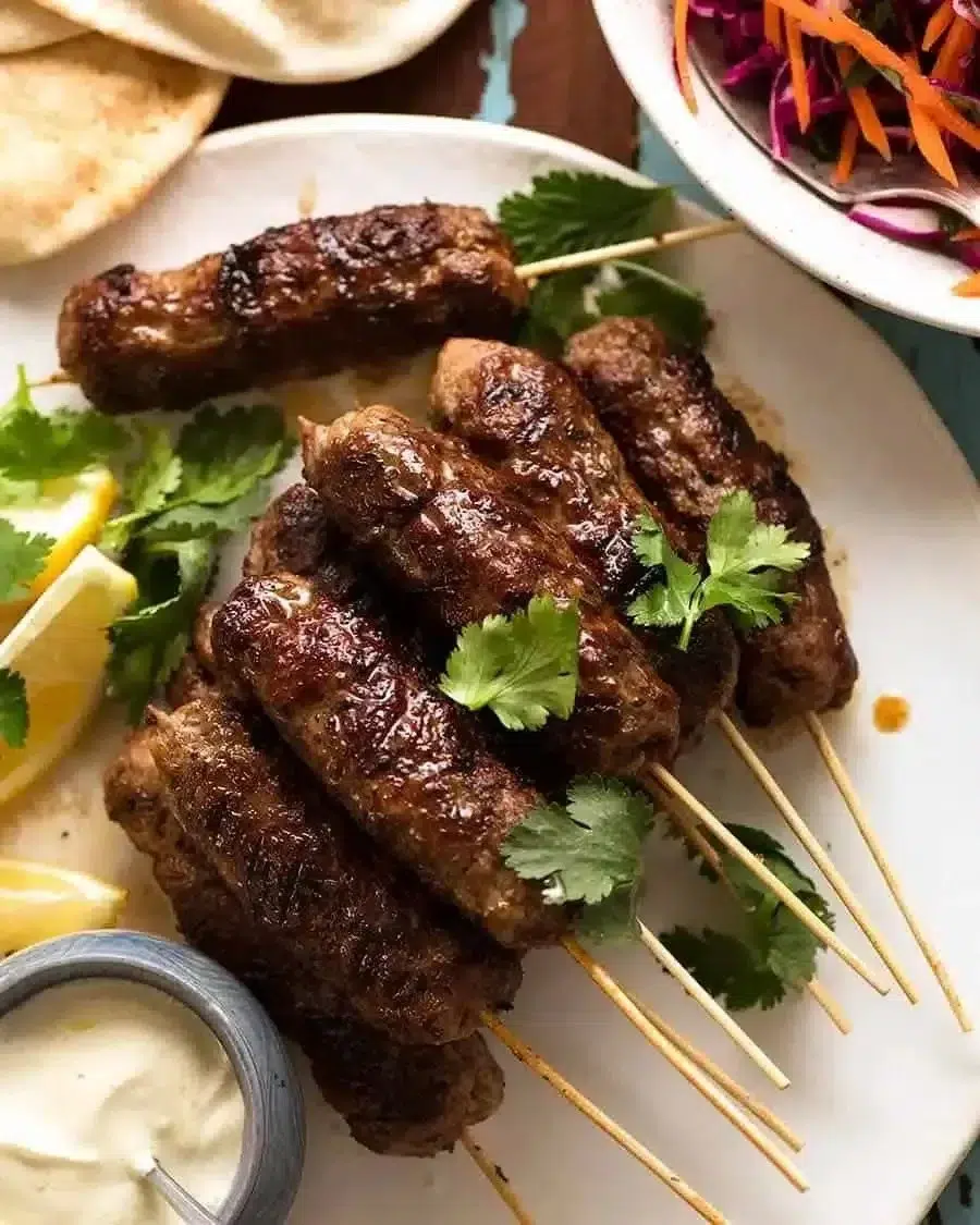 Quick & Flavorful Lamb Koftas 1 Quick and flavorful lamb koftas served with herbs and spices