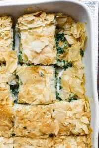 Homemade Spanakopita, a delicious Greek spinach pie with flaky pastry.