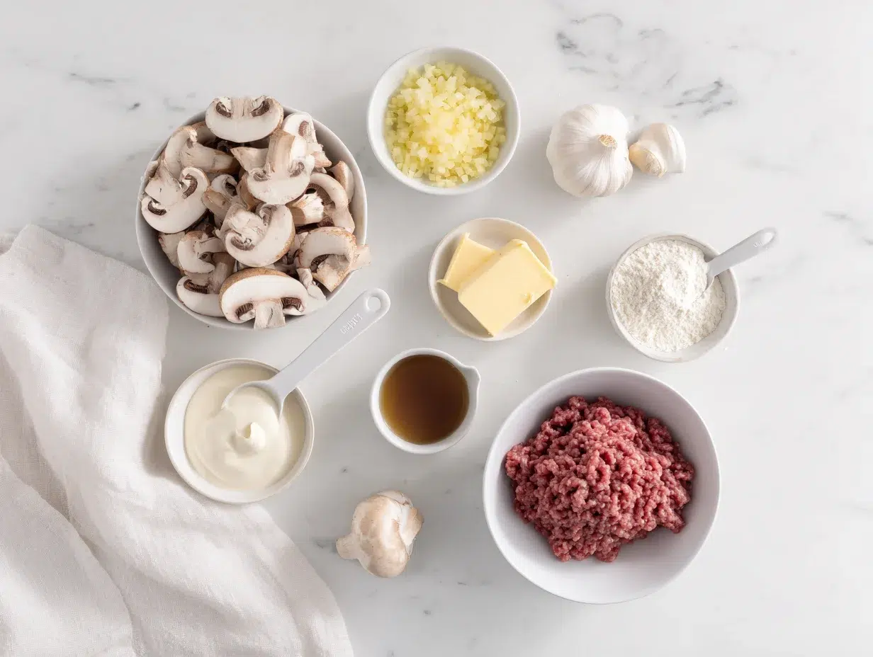 All ingredients measured and laid out on a cutting board