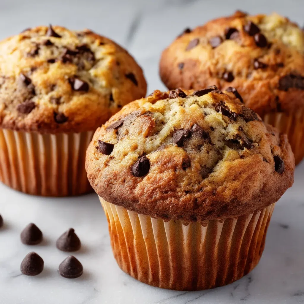 Banana Chocolate Chip Muffins [38-Min Tender Homemade]