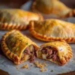 beef empanadas recipe hero shot 45 degree angle on bright table