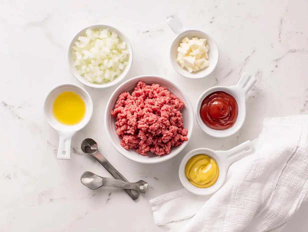 All ingredients measured and laid out on a cutting board