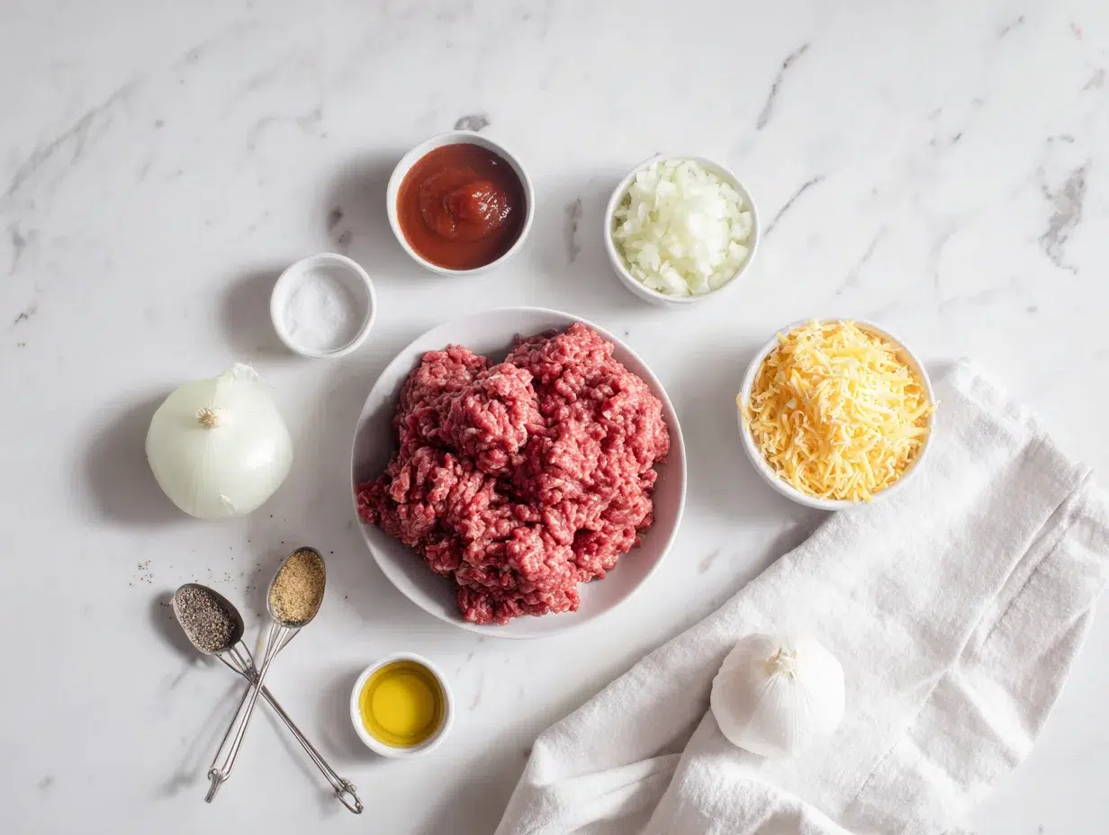 All ingredients measured and laid out on a cutting board