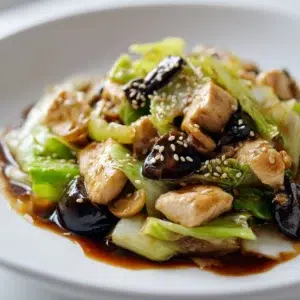 chinese chop suey recipe hero shot 45 degree angle on bright table