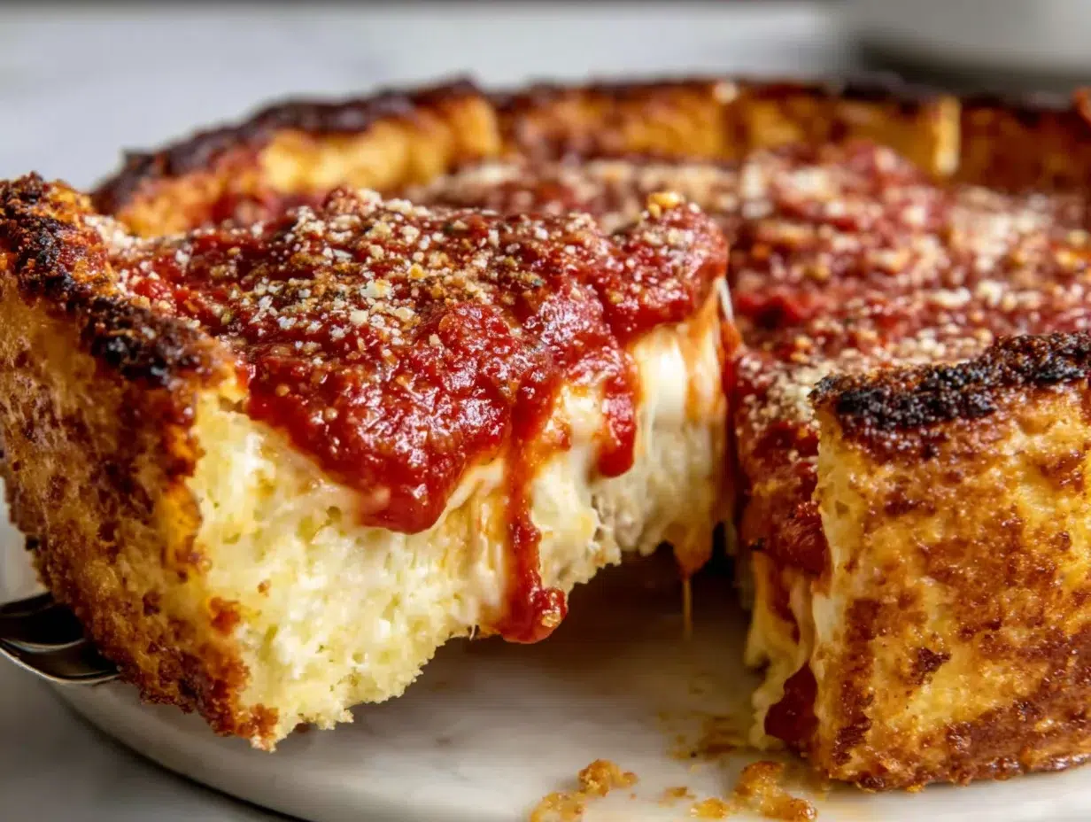 Close-up showing texture, garnish, and plating details