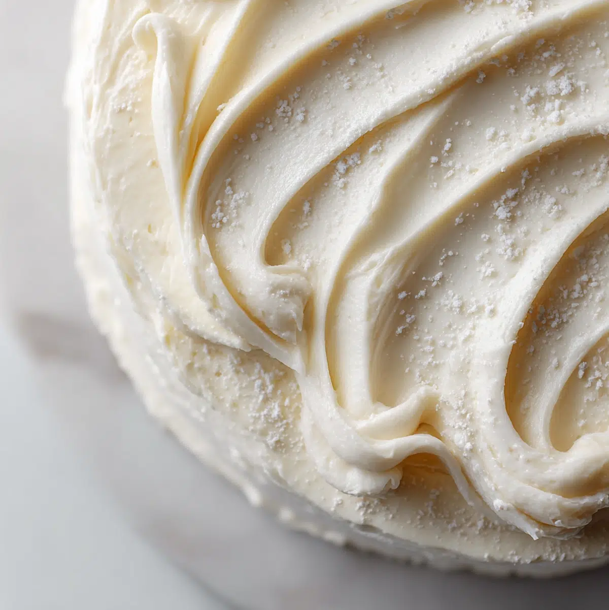 cream cheese frosting recipe hero shot 45 degree angle on bright table