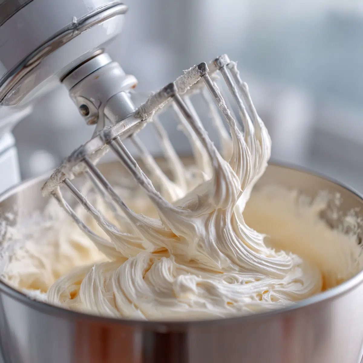 cream cheese frosting recipe cooking in a pan with steam rising on stovetop