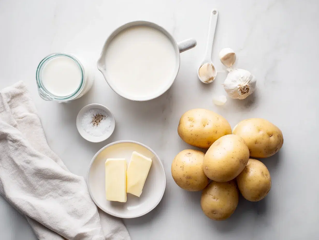 All ingredients measured and laid out on a cutting board