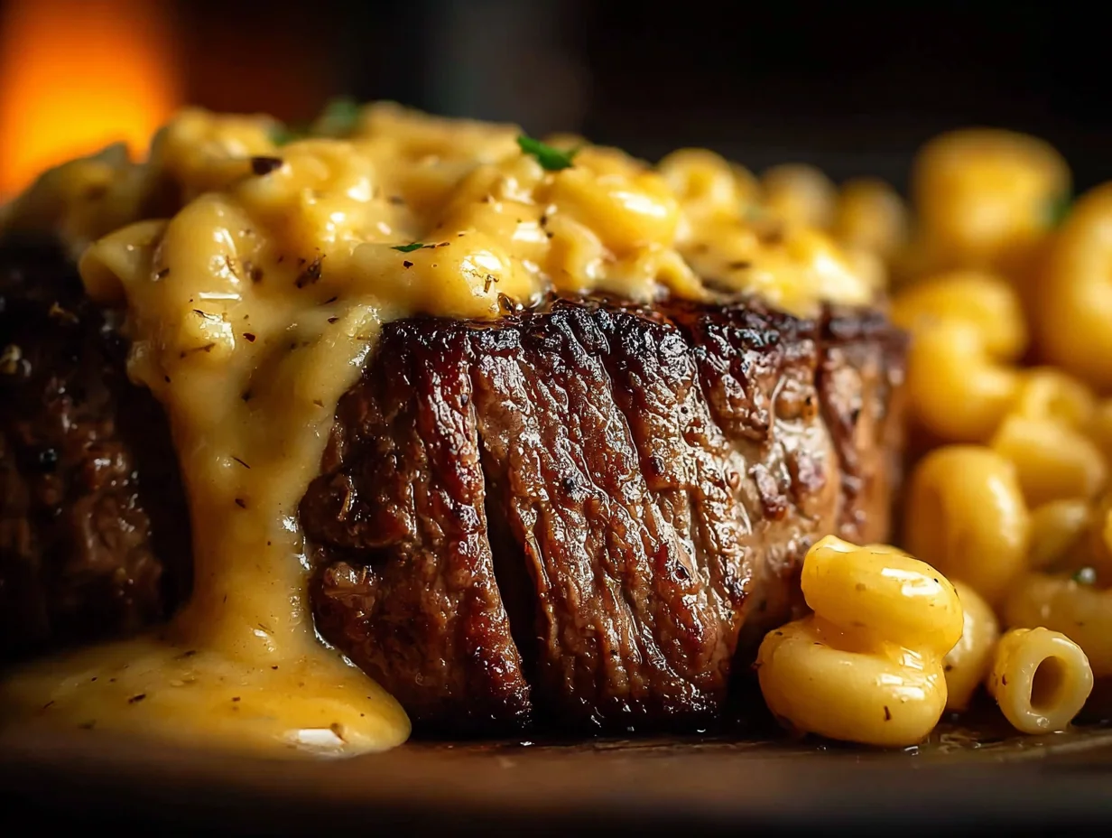 Close-up showing texture, garnish, and plating details