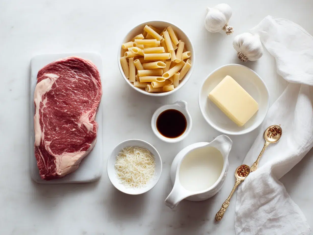 All ingredients measured and laid out on a cutting board