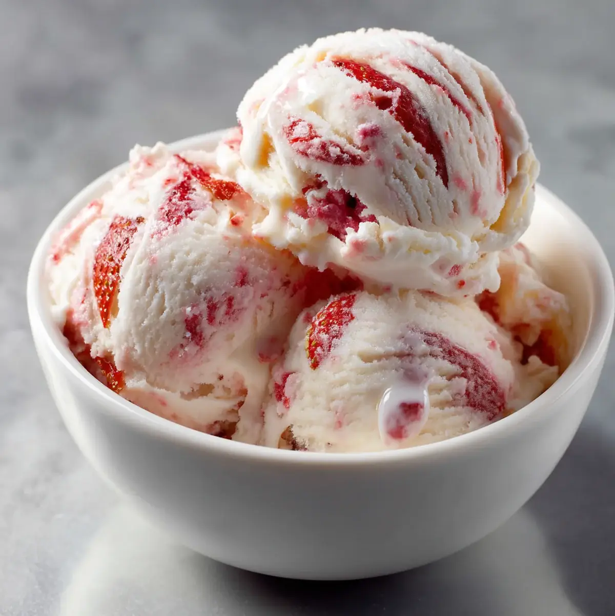 Delicious Strawberries and Cream Ice Cream: No-Churn Recipe fresh and ready to serve