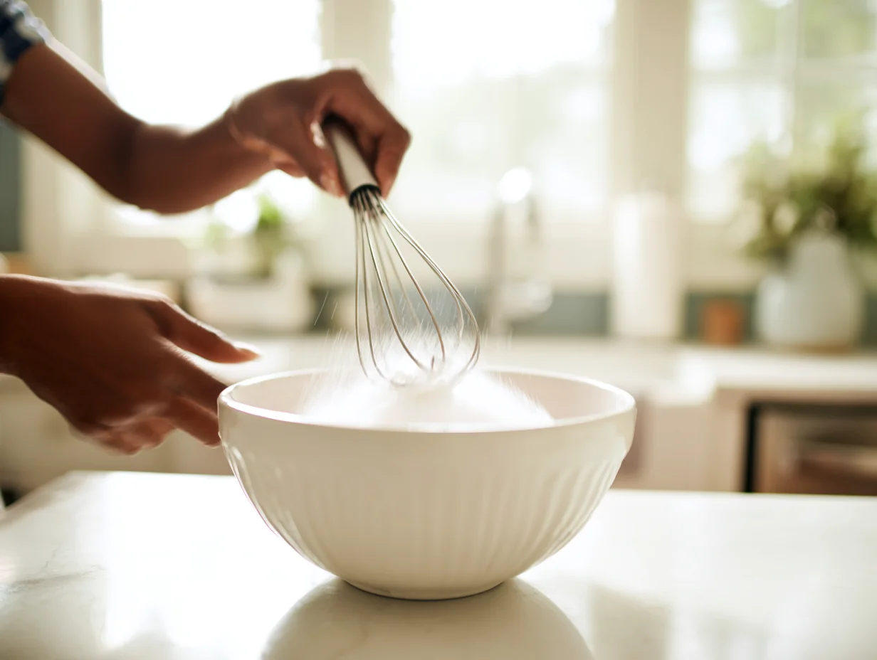 Cooking process action shot showing preparation in the kitchen