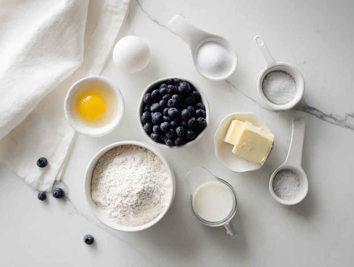 All ingredients measured and laid out on a cutting board