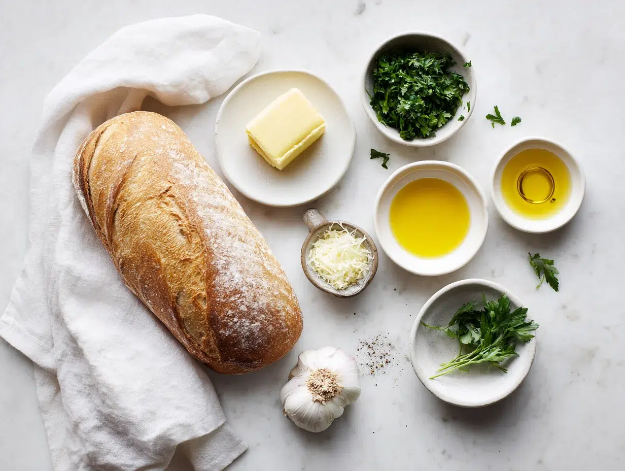 All ingredients measured and laid out on a cutting board