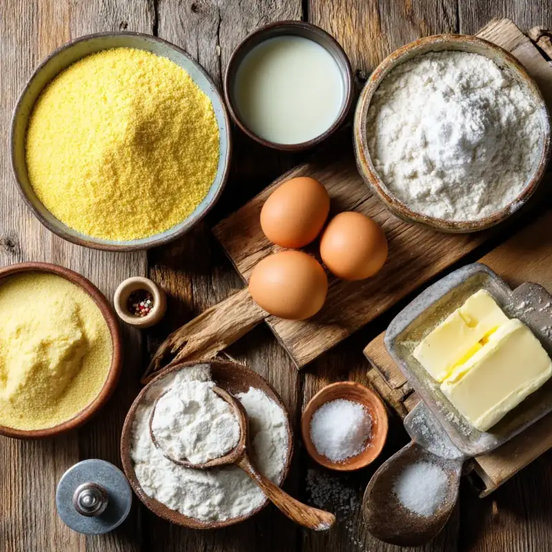 All ingredients measured and laid out on a cutting board