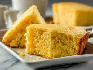 Homemade Cornbread (Golden, Buttery & Ready in 35 Minutes) 18 homemade-cornbread-serving-plate