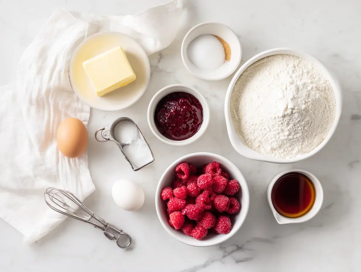 All ingredients measured and laid out on a cutting board