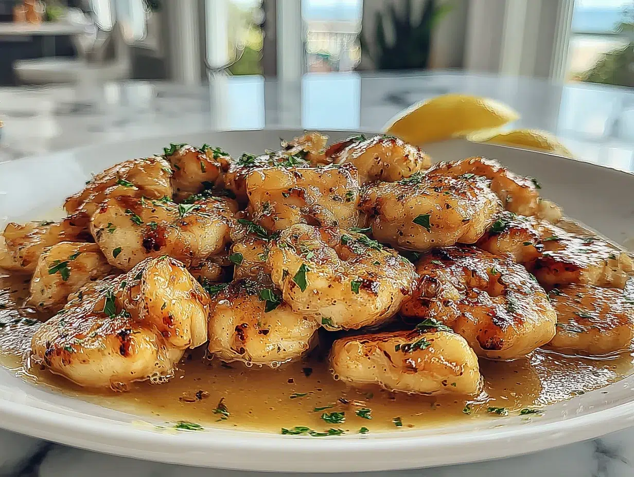 Irresistible Chicken Scampi Garlic: 1 Meal 14 Beautifully served on a plate, ready to enjoy