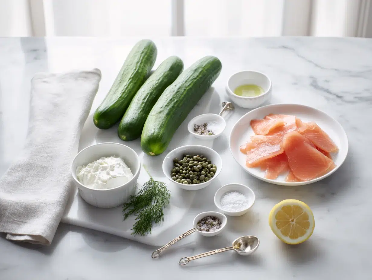 All ingredients measured and laid out on a cutting board