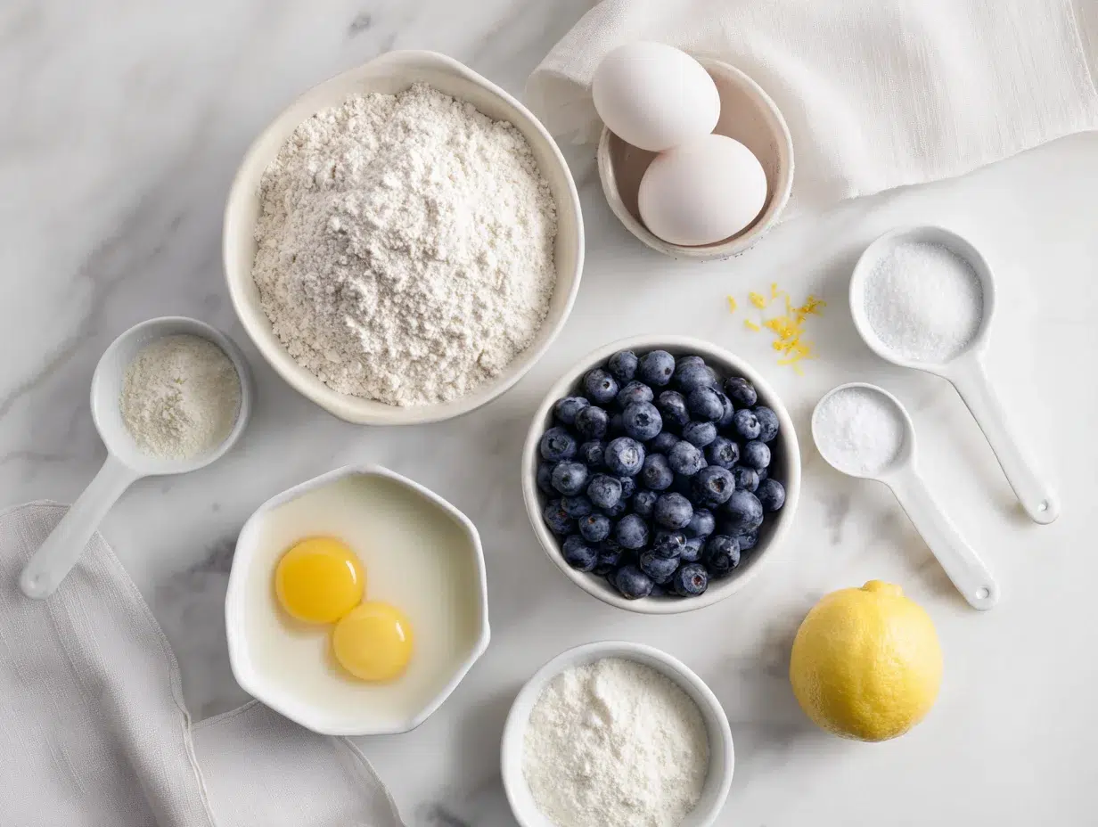 All ingredients measured and laid out on a cutting board