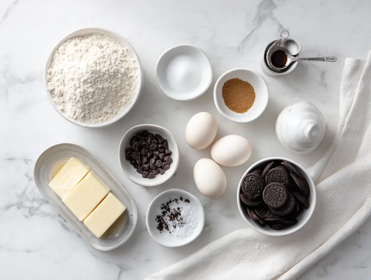 Irresistible Oreo Chocolate Chip: 1 Epic Recipe 13 All ingredients measured and laid out on a cutting board