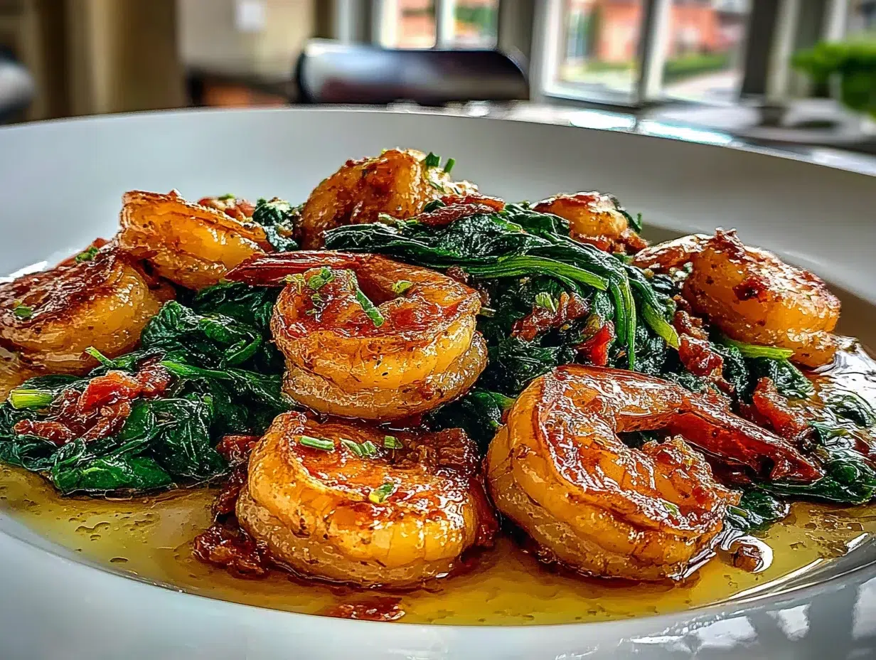Irresistible Tuscan Shrimp Spinach: A 30 14 Beautifully served on a plate, ready to enjoy