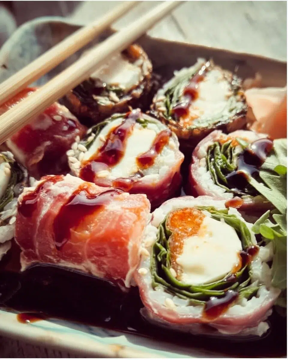 Delicious Italian Sushi fusion dish featuring fresh ingredients and vibrant flavors.