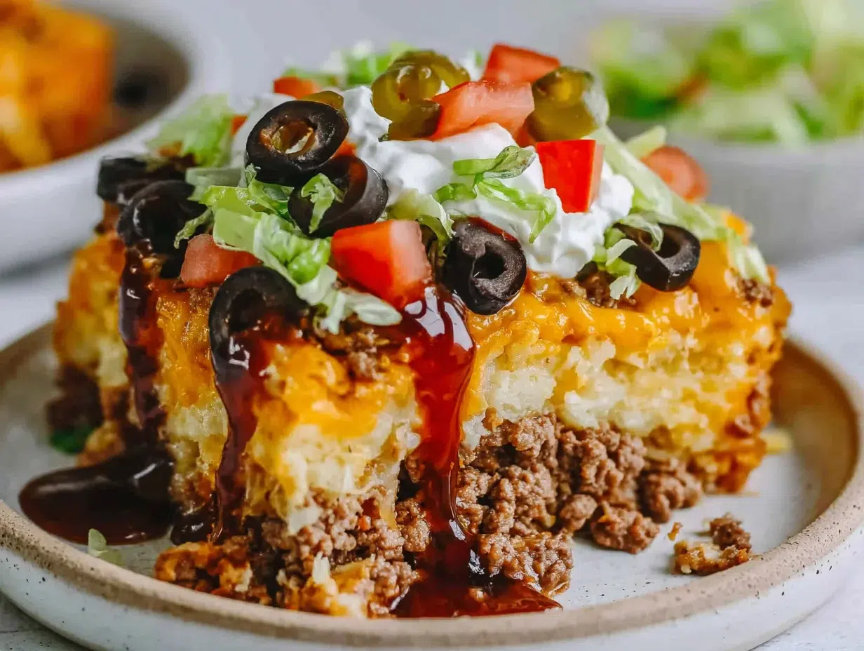 Low-Carb Taco Casserole (Easy Keto-Friendly Dinner) 6 Close-up showing texture, garnish, and plating details