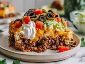 Low-Carb Taco Casserole (Easy Keto-Friendly Dinner) 5 low-carb-taco-casserole-serving-plate