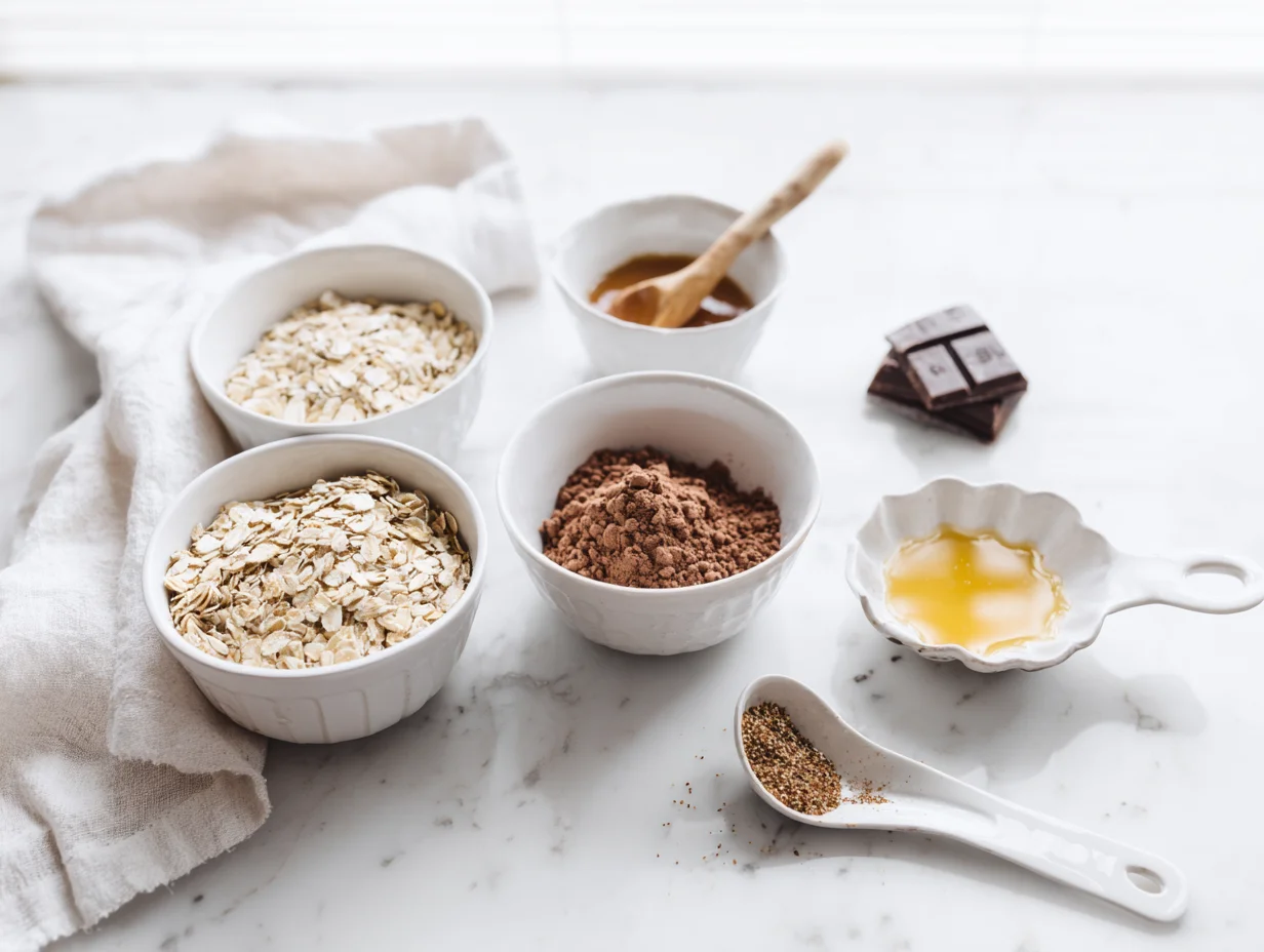 All ingredients measured and laid out on a cutting board