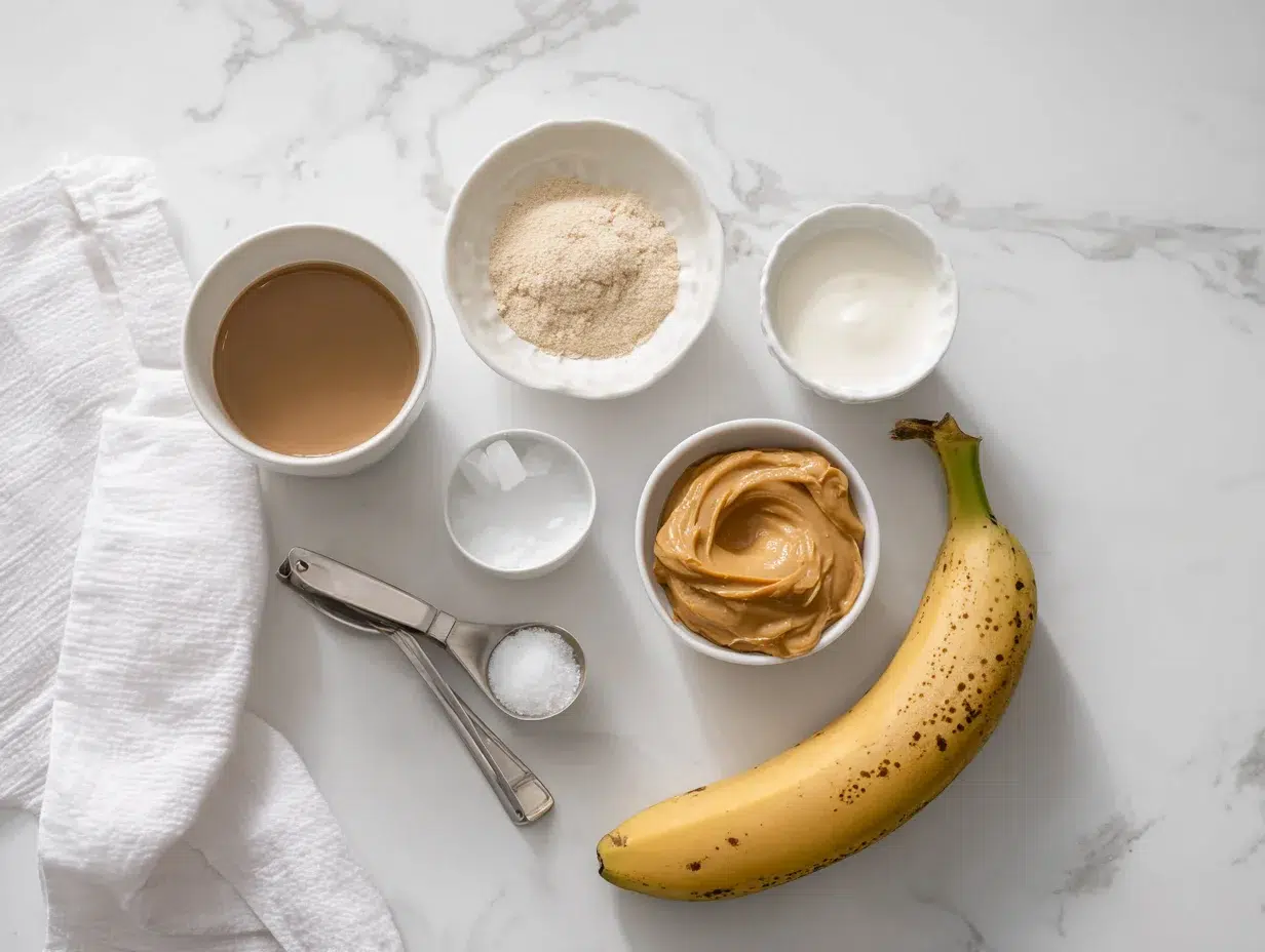 All ingredients measured and laid out on a cutting board